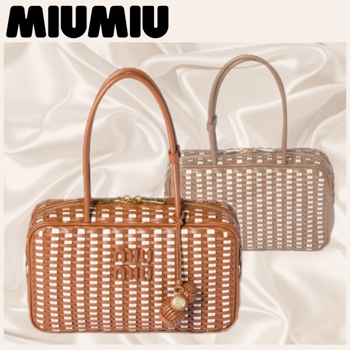 【MIUMIU】ミュウミュウ ボー レザー ハンドバッグ