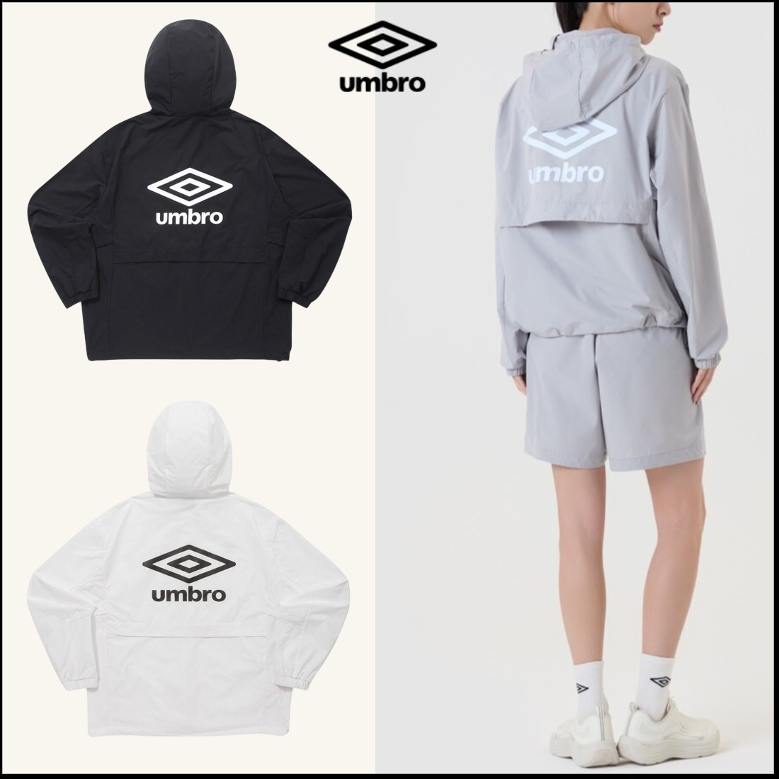 韓国*UMBRO■Active Basic Hooded Windbreaker Jacket