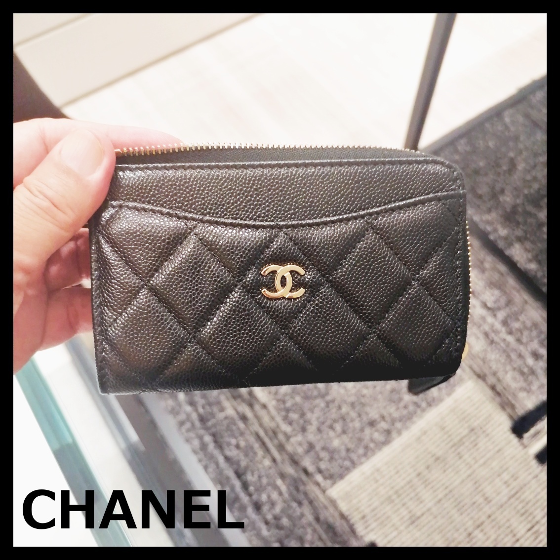 CHANEL シャネル カードケース クラシック ジップ カーフ 黒