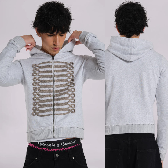 ★JADED LONDON UK★ Grey Golden Drummer Hoodie