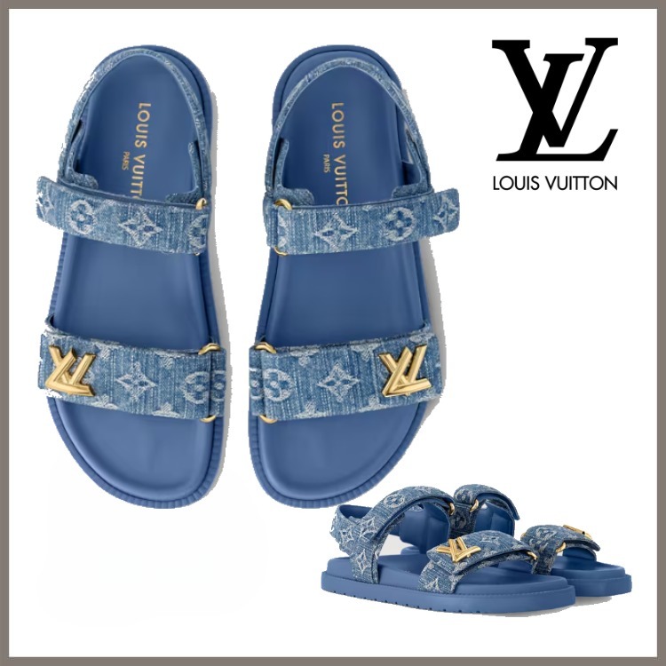 【国内発☆】 Louis Vuitton LV サンセット サンダル デニム