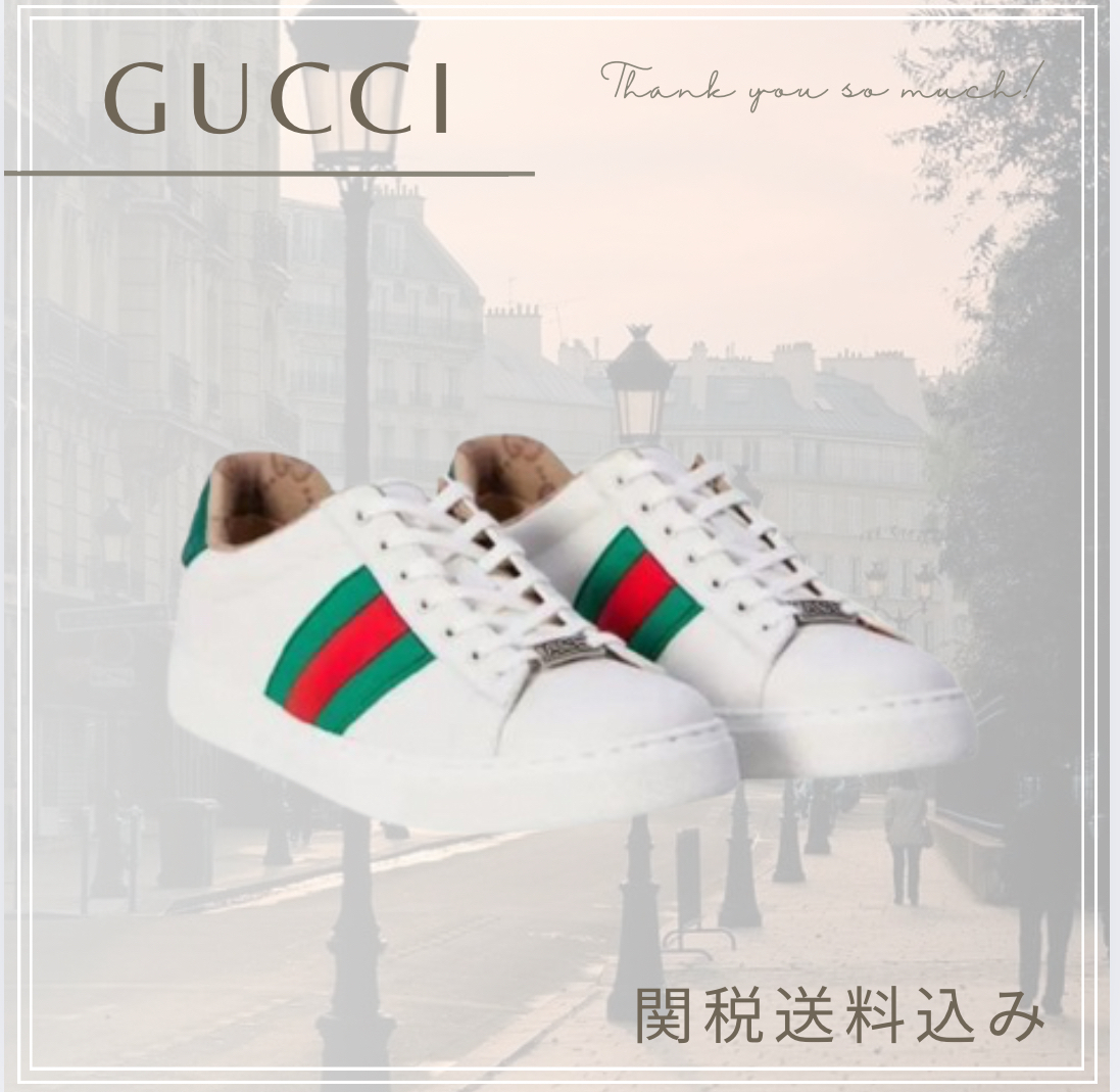 【GUCCI 】Gucci ACE SNEAKERS WITH WEB DETAIL【関税送料込】