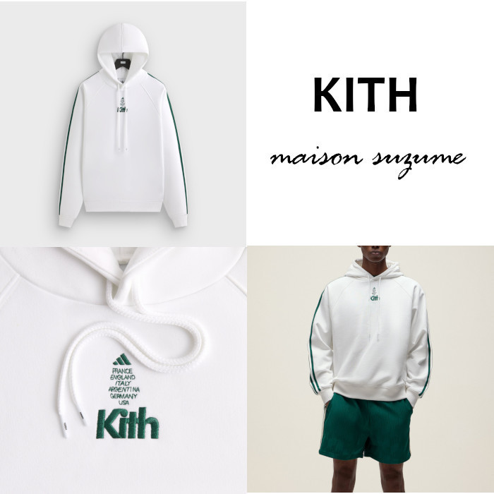 【KITH】adidasコラボ☆３本ライン フットボールフーディ
