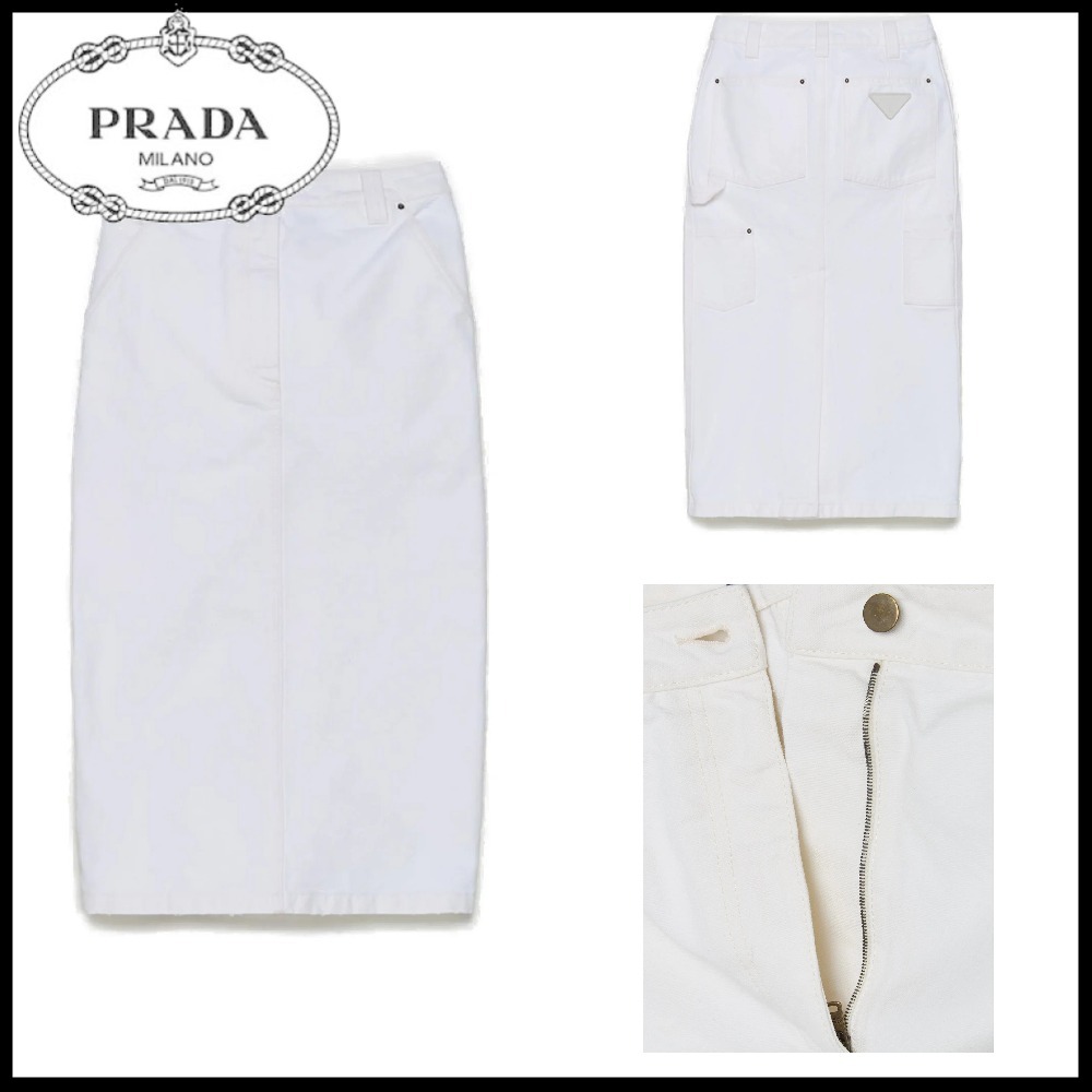 【PRADA】ロゴパッチ ペンシルスカート☆SALE中