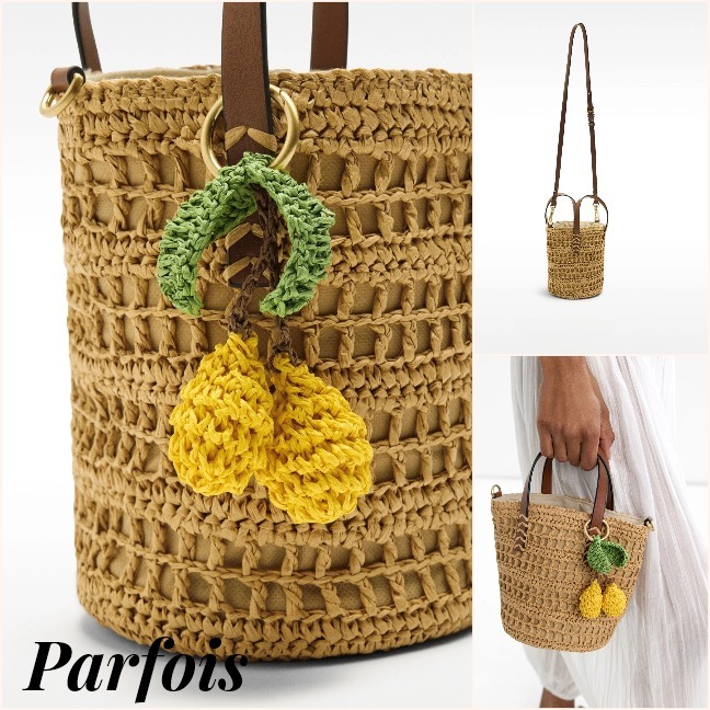 ポルトガルParfois ★チャーム可愛い ラフィア風バック 2WAY
