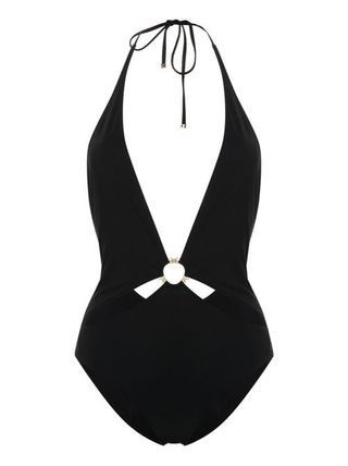 ワンピース水着 Celine black stretch-design swimwear