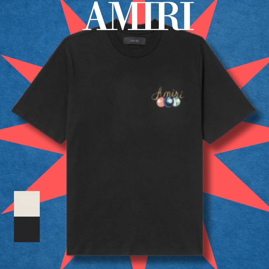 AMIRI コットンジャージー Tシャツ ロゴプリント入り