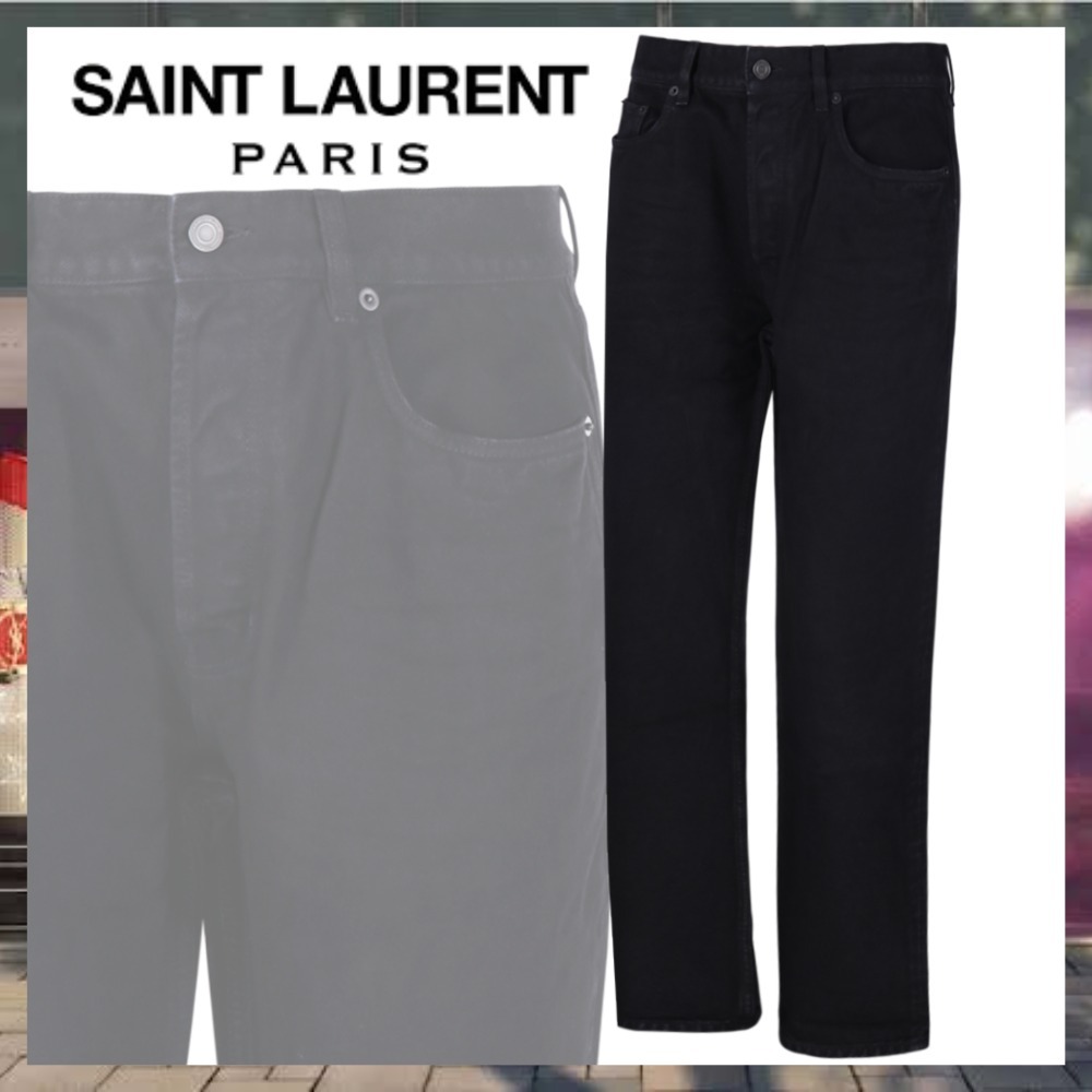 Saint Laurent ミッドナイトブラックデニム mickロングジーンズ
