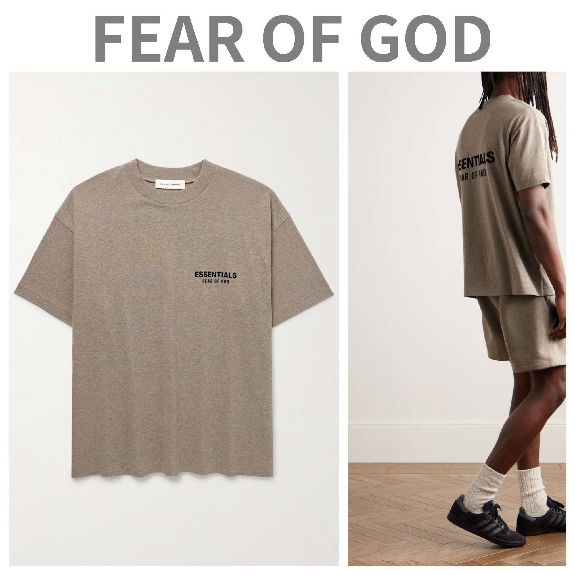 FEAR OF GOD/ロゴアップリケ Tシャツ ブラウン