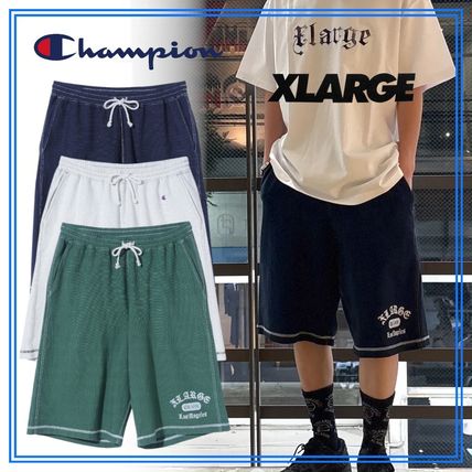 XLARGE スウェットショーパン 裾切りっぱなしデザインがおしゃれ スウェット グリーン（緑）系 X-Large(エクストララージ) ハーフ