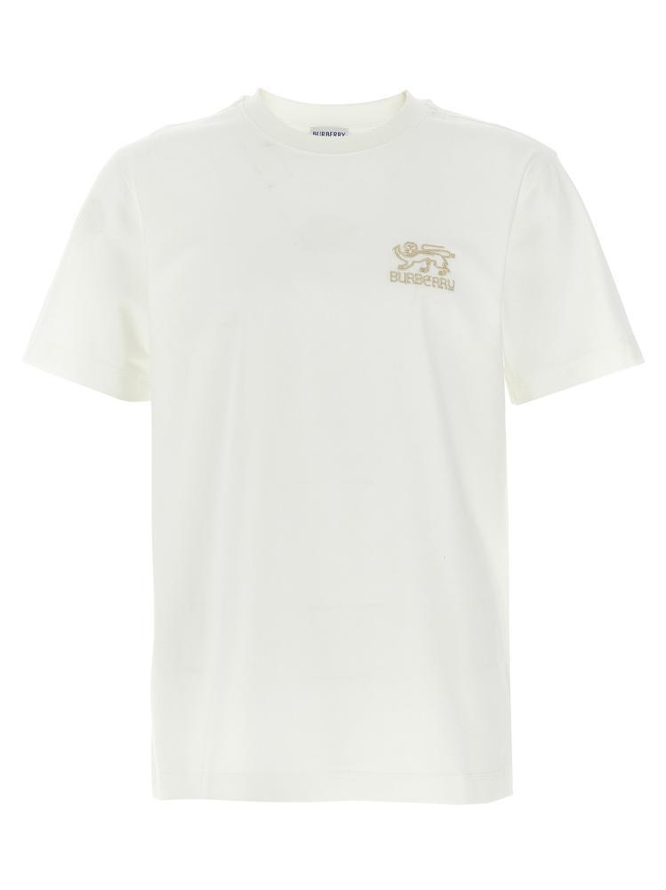 国内発 BURBERRY ロゴホワイトコットンクルーネック半袖Tシャツ
