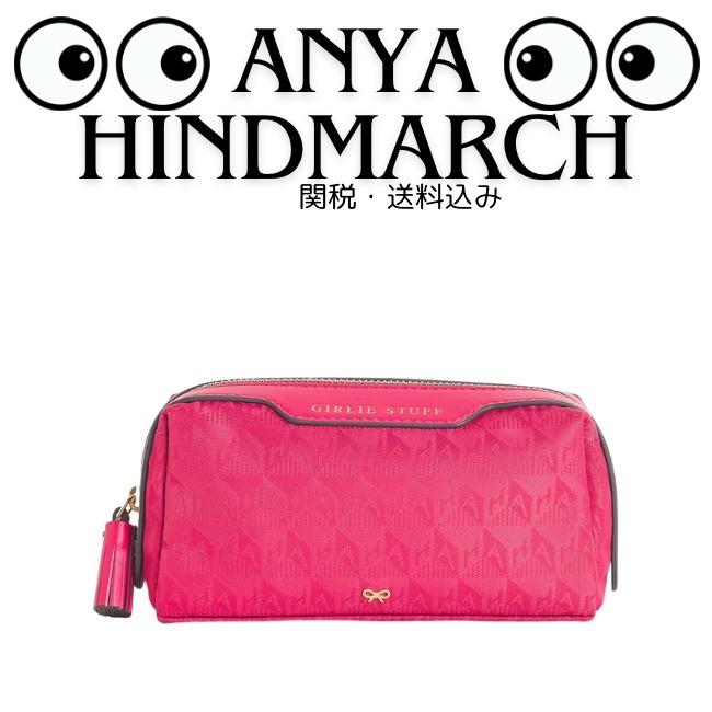 関税・送料込み【Anya Hindmarch】ロゴジャカード ポーチ
