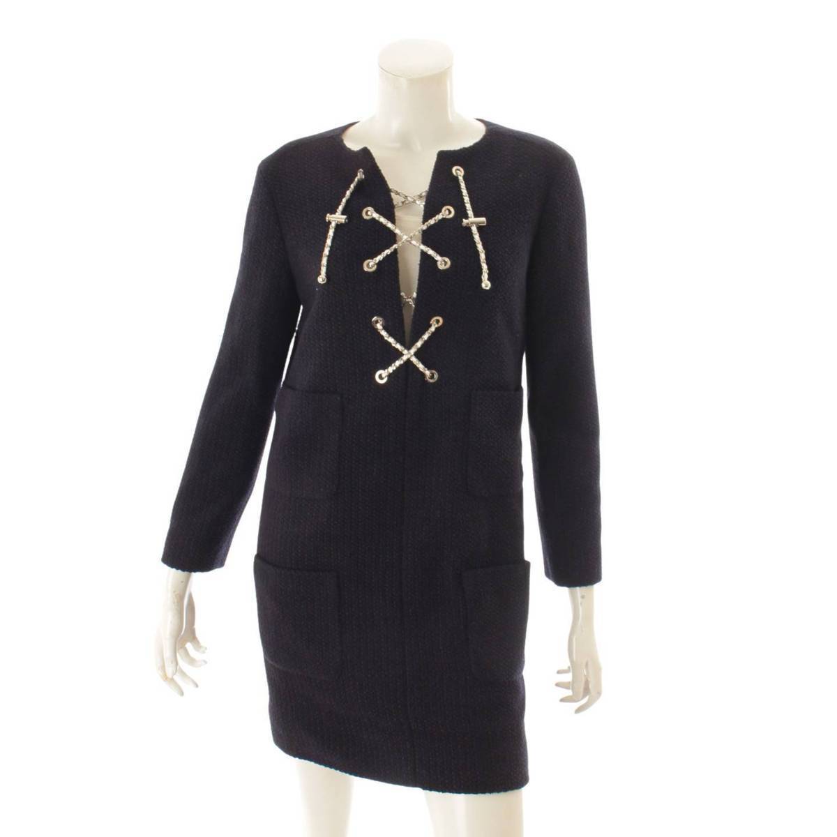 CHANEL 21SS 21P コットン ツイード チェーン ワンピース P7009