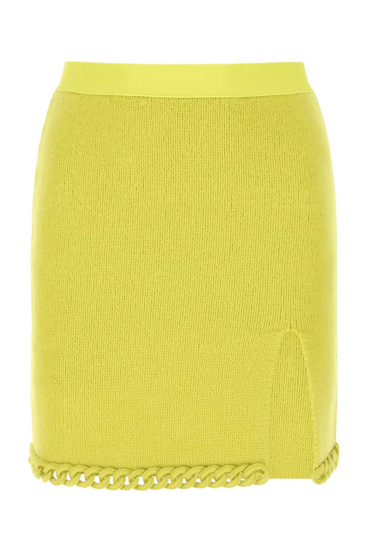 【送料&関税込】Bottega Veneta Acid Green Wool Mini Skirt