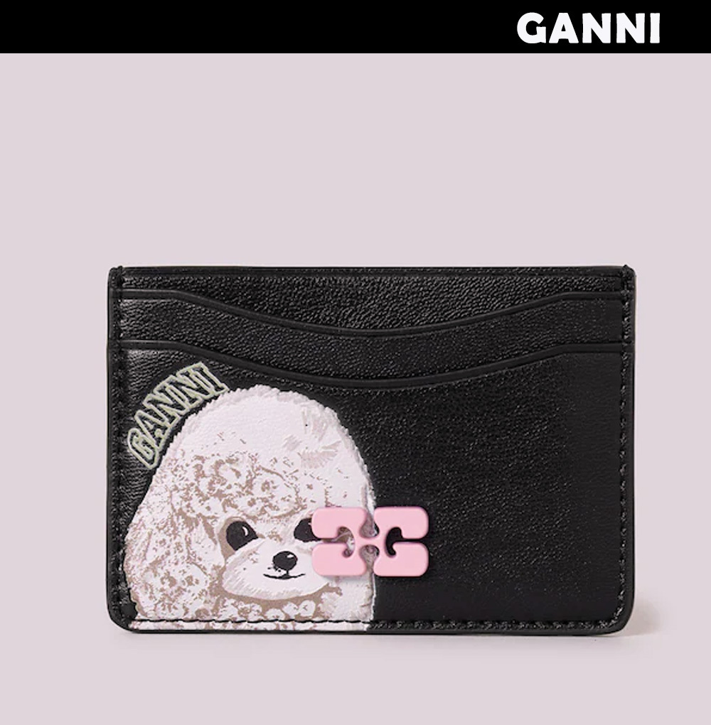 Ganni ◆ Bou Card Holder Animals - Black【 残りわずか】