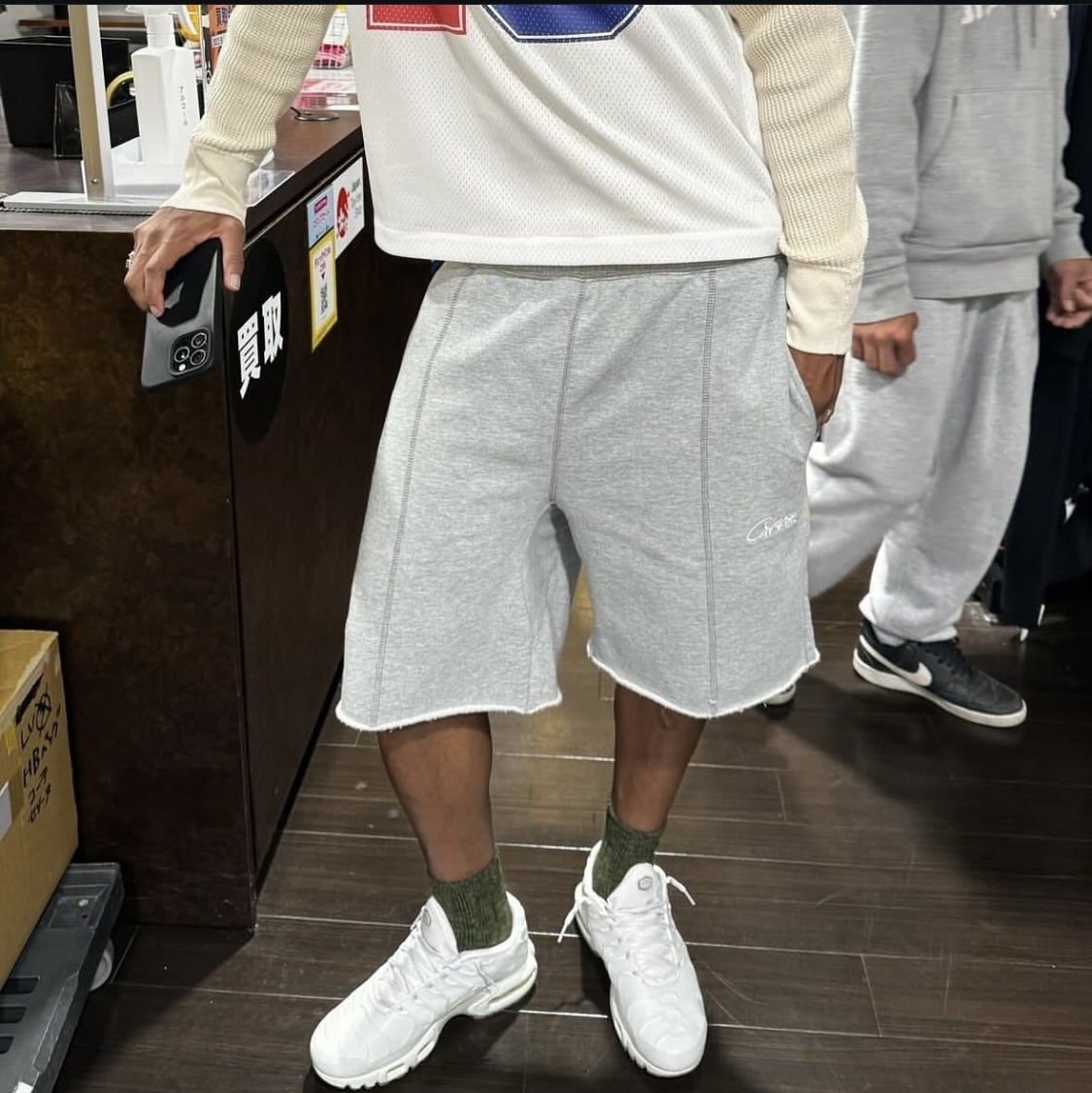 corteiz カーゴパンツ ハーフパンツ ブラック＆ブラック Sサイズ