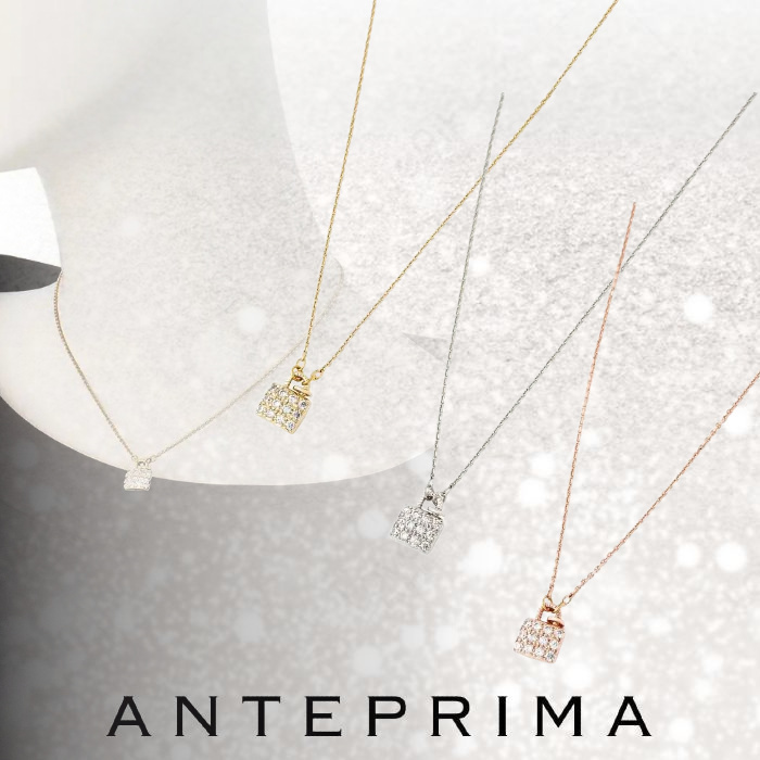 2-5日着 ANTEPRIMA キュービックジルコニア バッグ ネックレス