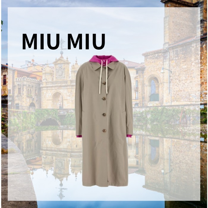 MIU MIU コットンブレンド リバーシブル オーバーコート
