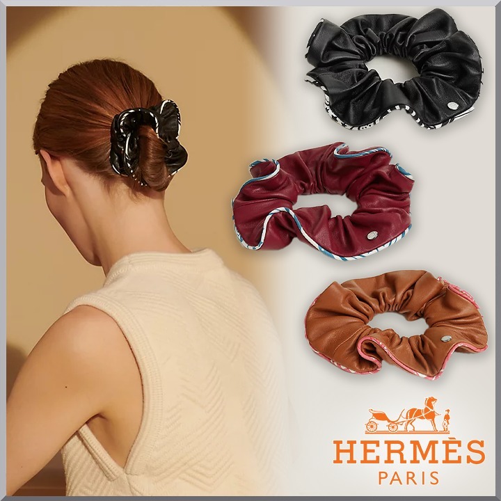 《大人可愛い髪飾り♪3色》HERMES シュシュ クラウディア