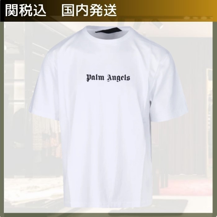 PalmAngels/パームエンジェルス ロゴクルーネック Tシャツ
