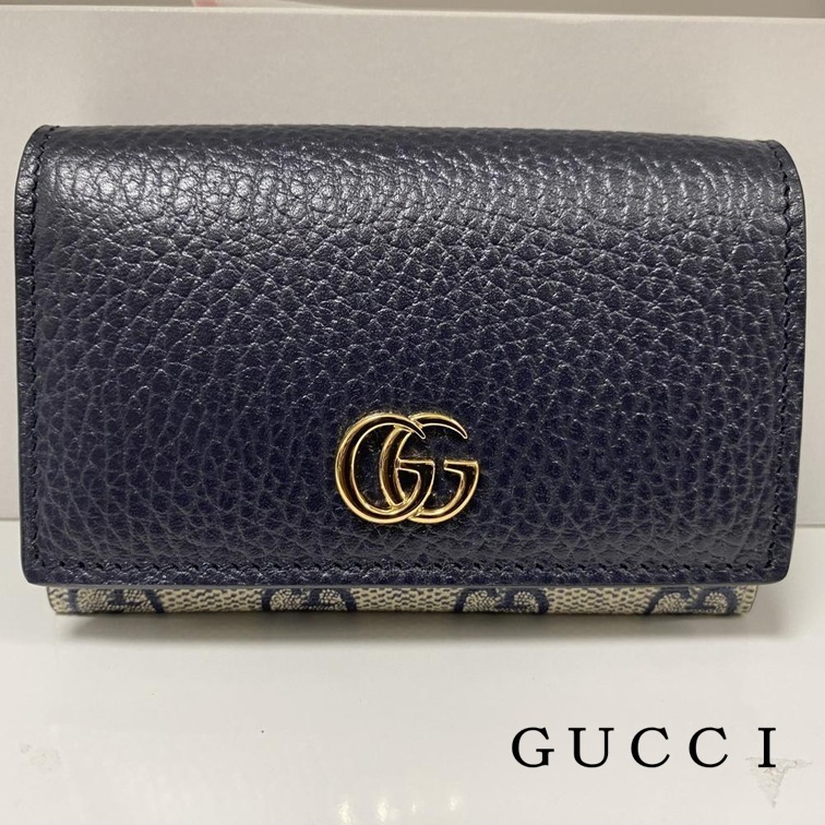 GUCCI レディース 名刺入れ ダブルG バイカラー GGスプリーム