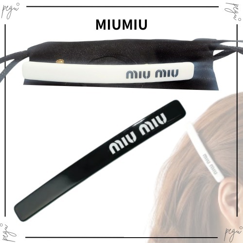 【MIUMIU】国内発送 ロゴ ヘアクリップ プレックス バレッタ