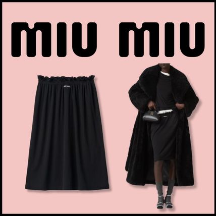 ブラック（黒）系 MiuMiu(ミュウミュウ) スカート(レディース