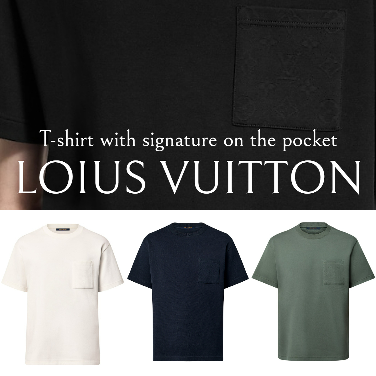 １着必須*LV*メンズ モノグラムポケット＆バック Tシャツ 1AFBA