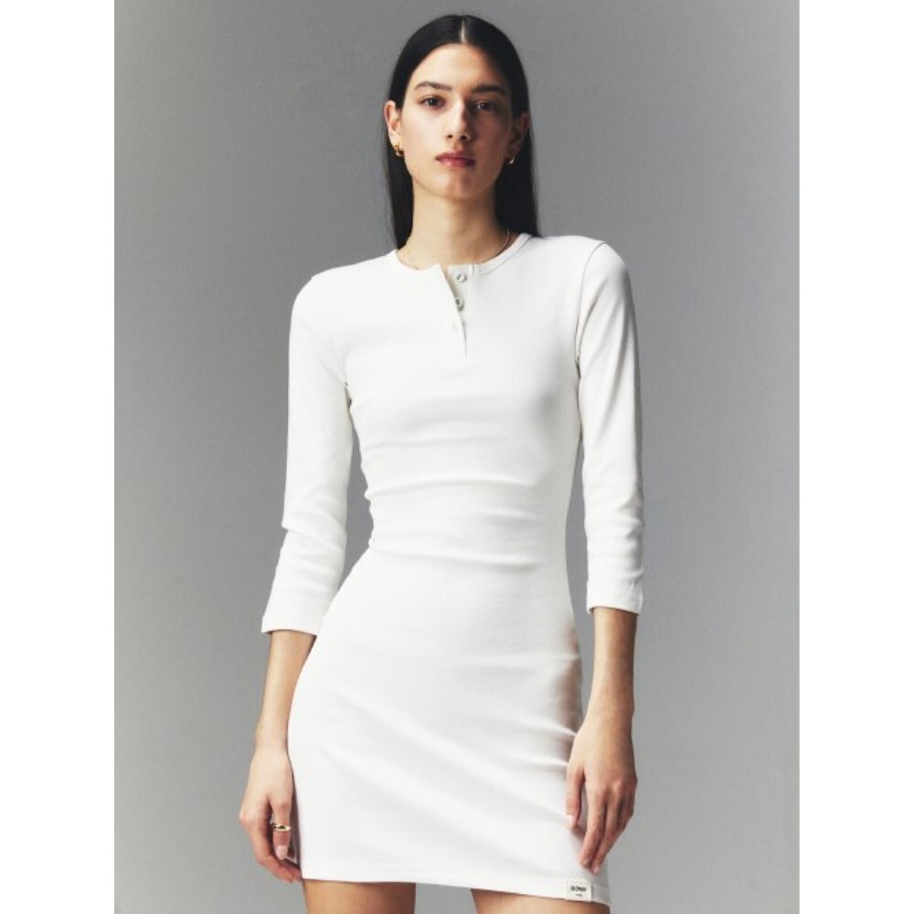 ★GLOWNY★ 34 BUTTON FLY MINI DRESS WHITE 23D0010