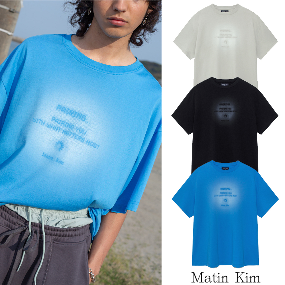 無料配送 ◆ MATIN KIM ◆ PAIRING LOGO PRINTING TOP FOR MEN