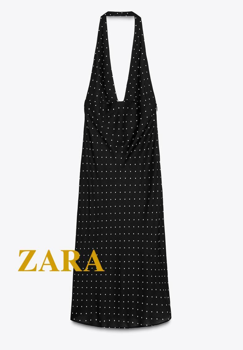 ☆ドイツ発*ZARA*新作*ポルカドットホルターワンピ/BL☆