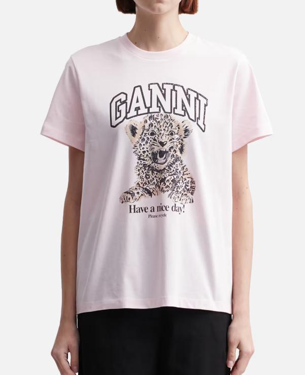 GANNI 関税込 レオパード リラックスTシャツ