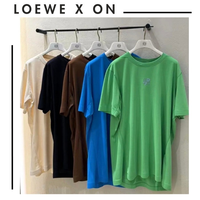 LOEWE X ONコラボ●ユニセックス 通気性◎アクティブ半袖Tシャツ