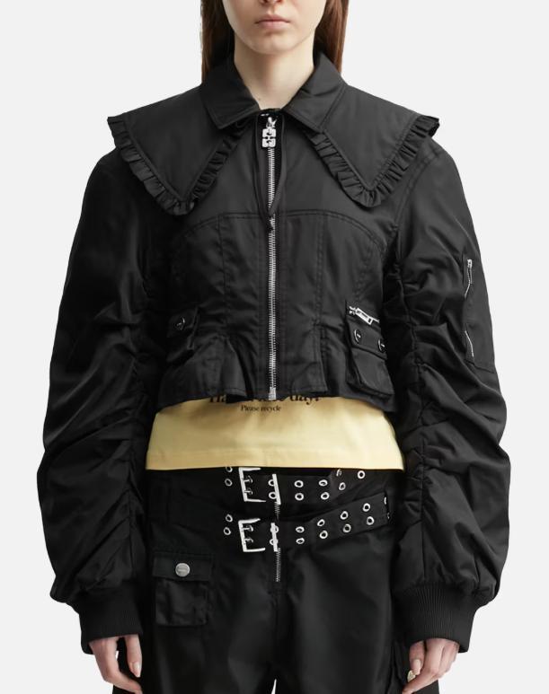 GANNI 関税込 デュシェス ナイロン フィット ジャケット