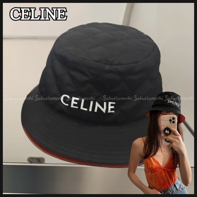 【CELINE】lady's バケットハット ロゴ blackカラー(S/M/L)