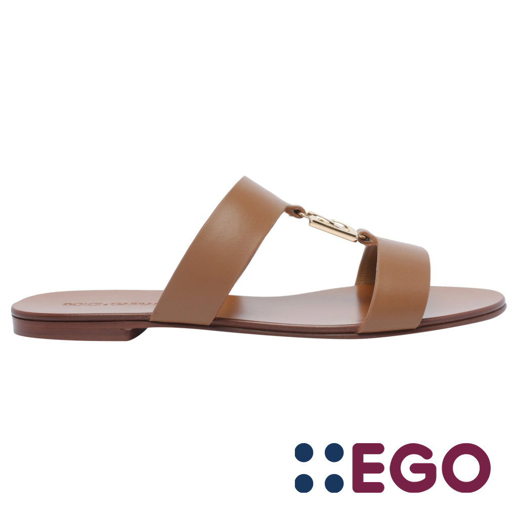 サンダル・ミュール LEATHER DG LOGO SANDALS