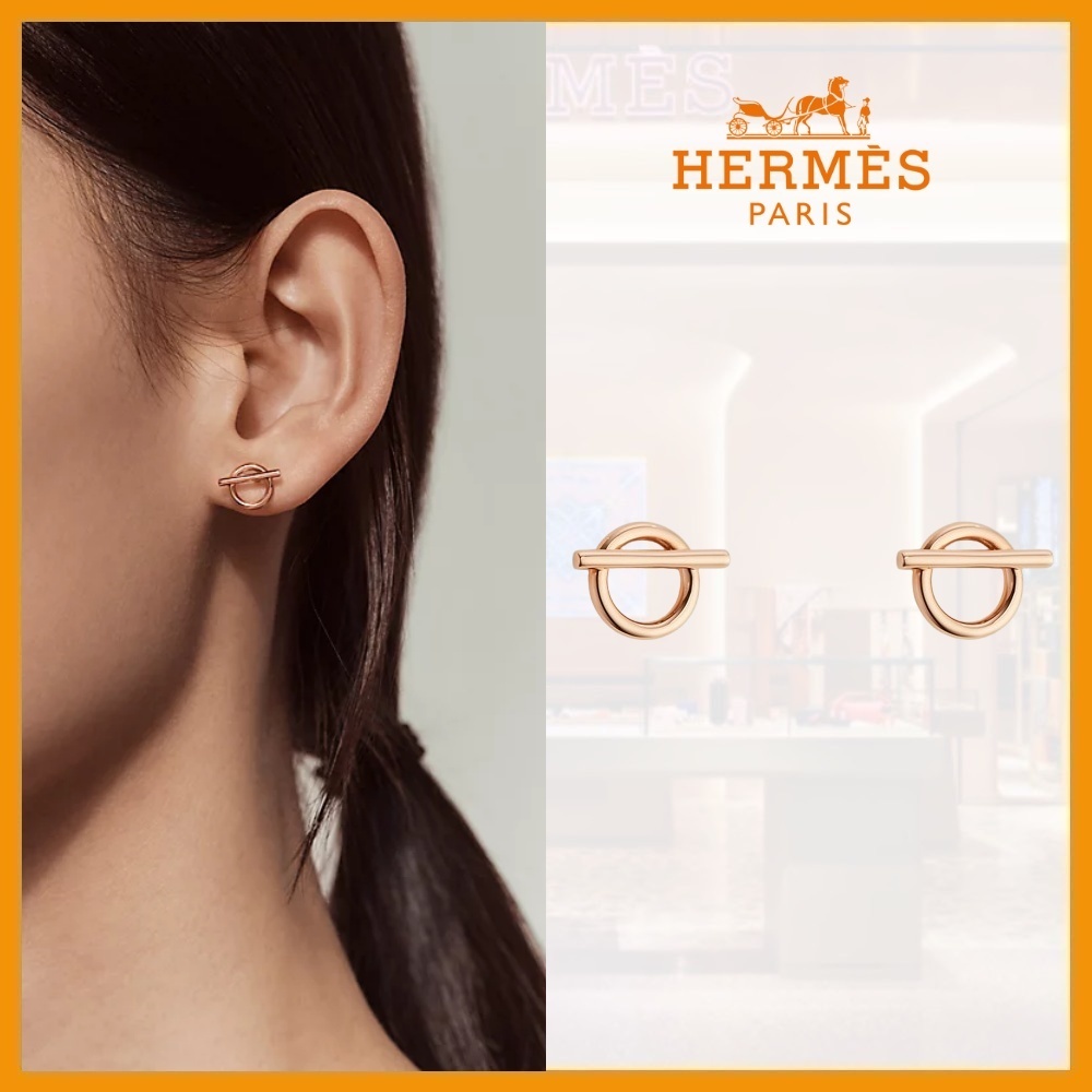 【高級感☆ギフトにも】HERMES K18 ピアス