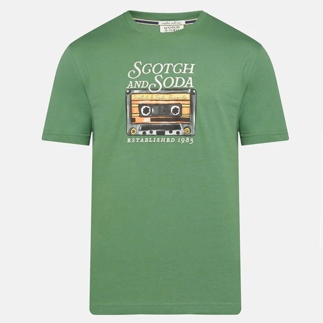 “Scotch & Soda”フロントアートワークTシャツ Green