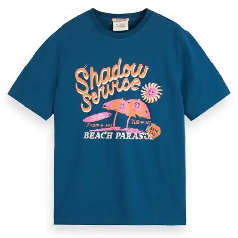 “Scotch & Soda”フロントアートワークTシャツ Teal