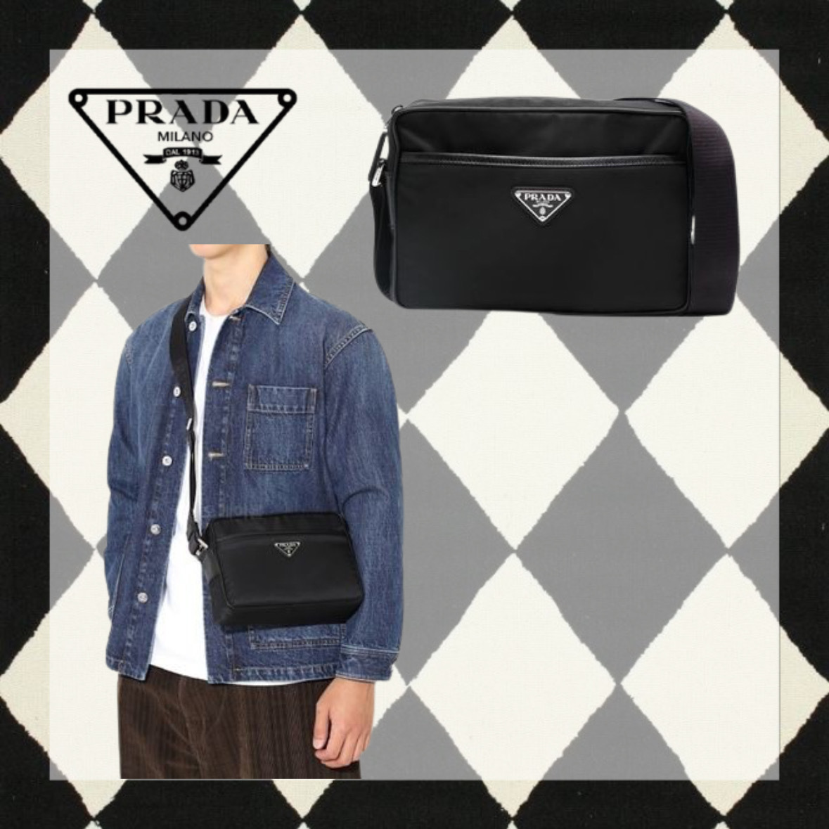 関税送料込 PRADA ロゴ ショルダーバッグ
