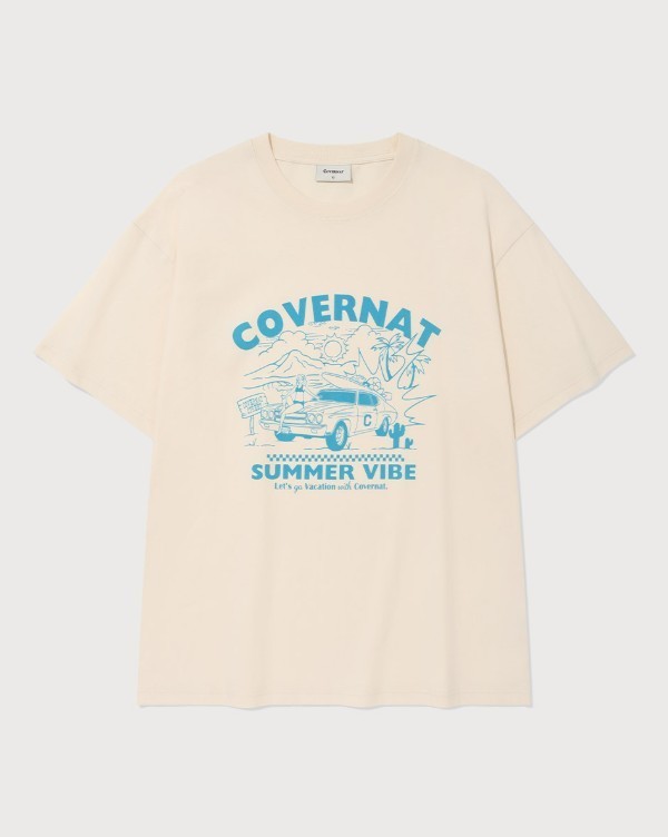 COVERNATのVolume Car Graphic T-Shirt 全3色