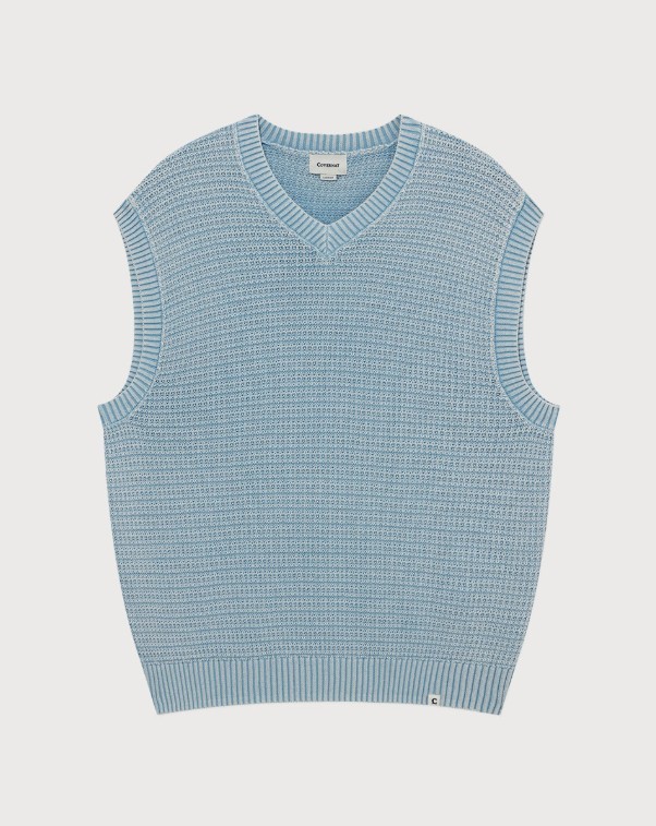 COVERNATのStone-washed knit vest 全3色