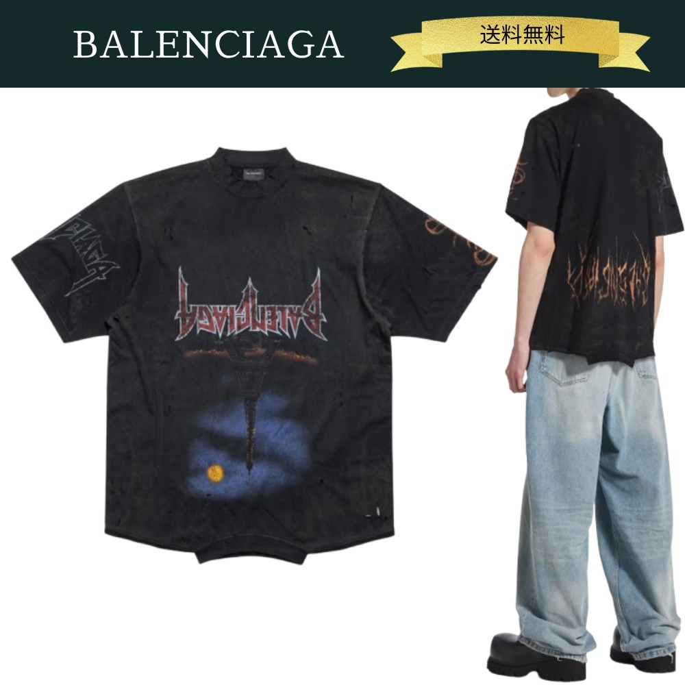 BALENCIAGA パリ ムーン アップサイドダウン Tシャツ