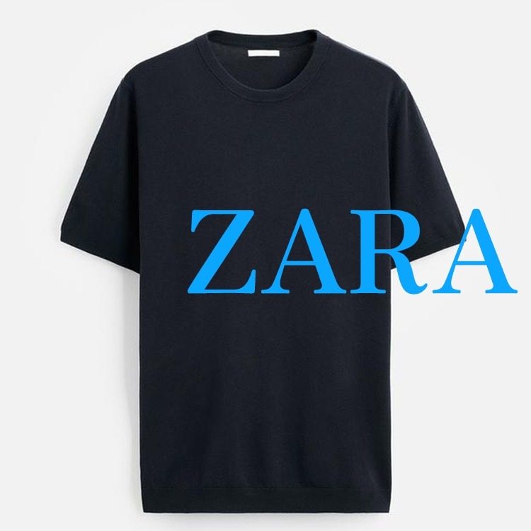 【ZARA】フルイドニットTシャツ ネイビーブルー | 0304/406/401
