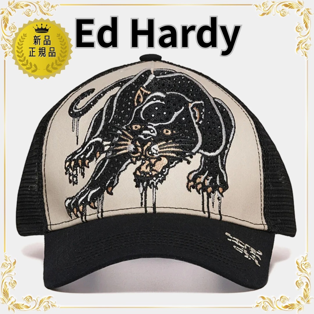 Ed Hardy RHINESTONE PANTHER TRUCKER ハット○送料無料○