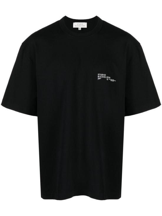 Tシャツ・カットソー STUDIO NICHOLSON Men T Shirts MODULESNM1167 BLACK