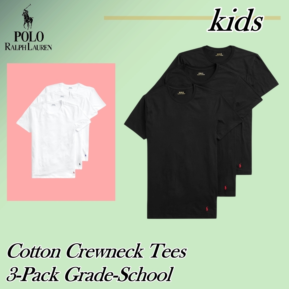 POLO RALPH LAUREN コットンクルーネックティーズ3パック小学校