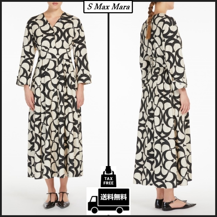【S MAX MARA】ALICE プリント コットン シャツ ドレス