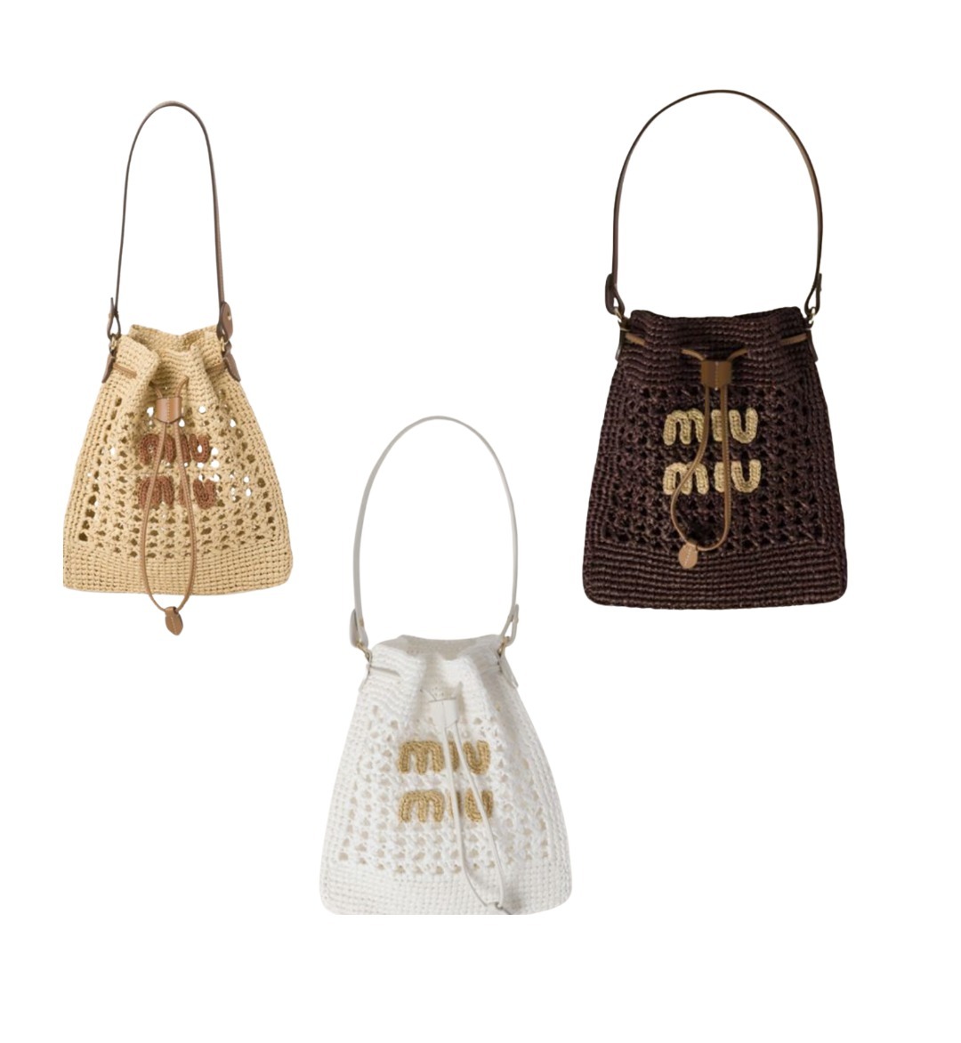 miumiu レザー ウーブンファブリック バッグ  ミュウミュウ