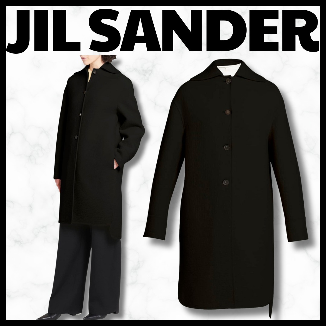 JIL SANDER■シングルブレスト フェルトウールコート スリット